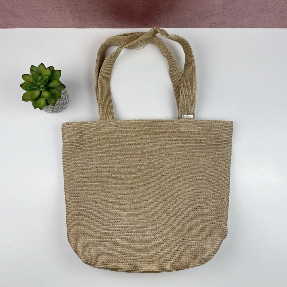 Eric Javits Straw Raffia Tan Tote Bag Purse Gingham Lined Women